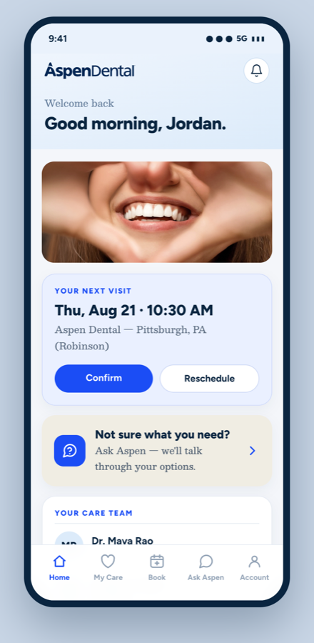 Aspen Ask Aspen app Home preview